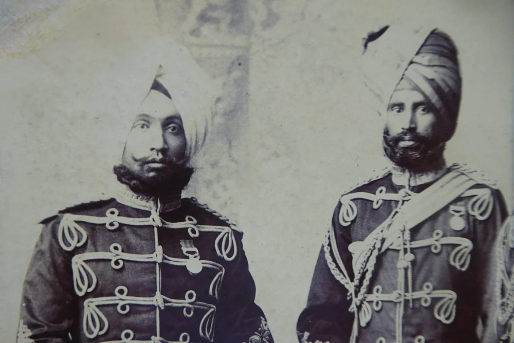 Maharaja Rajinder Singh with Sardar Chanda Singh Dhillon and Sardar Sewa Singh