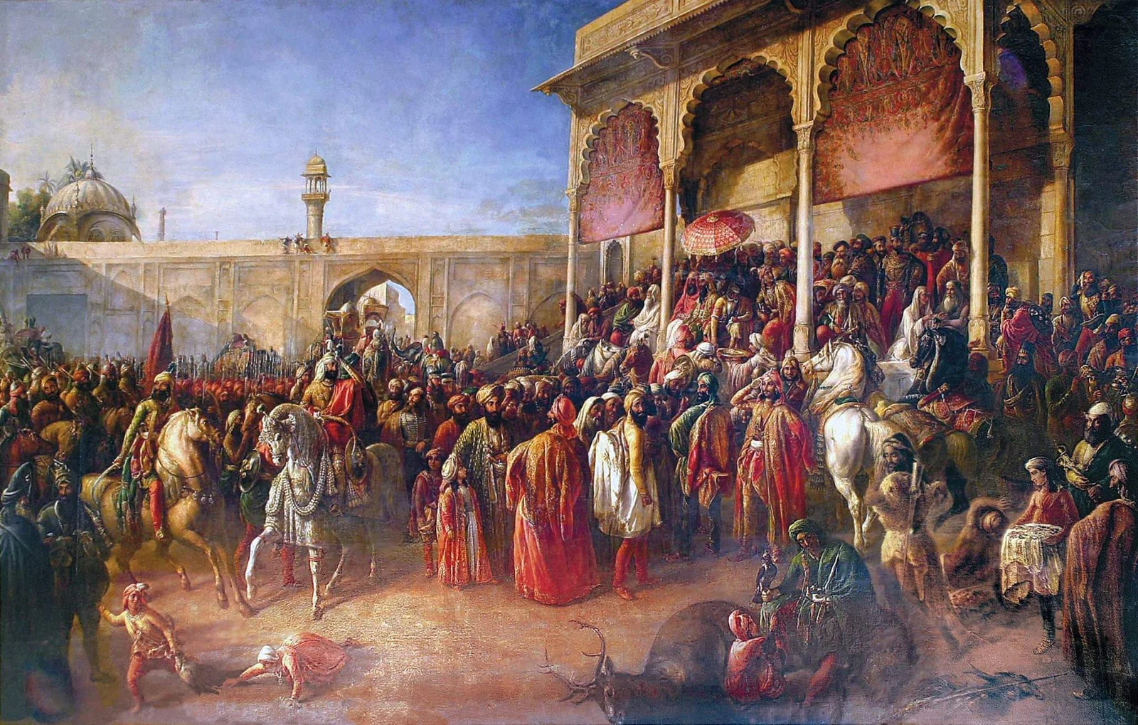 August Schoefft’s painting of Maharaja Ranjit Singh and his court at Lahore Fort